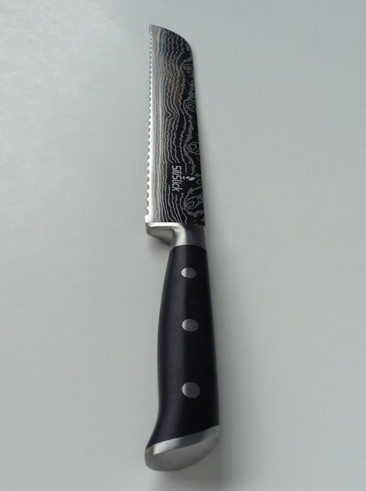 Damascus Laser Etched Full Tang 5 Piece Knife Set